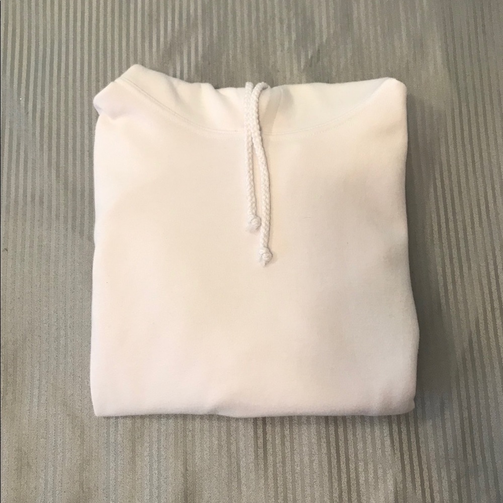All white hoodie
